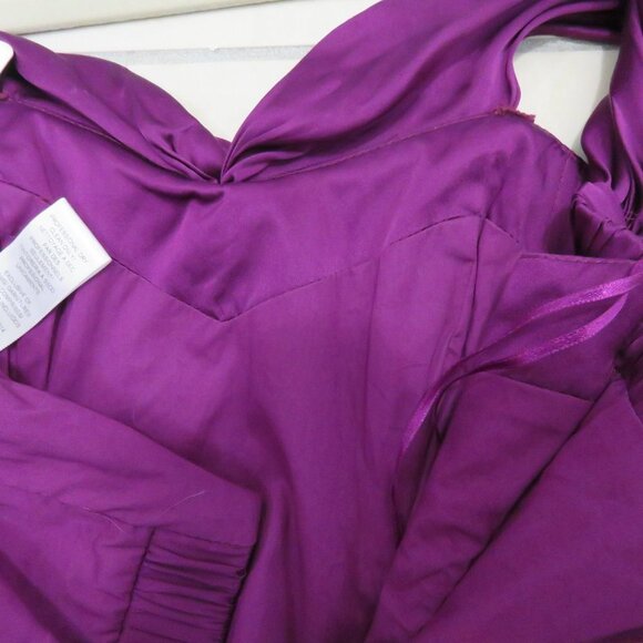 AMUR Winnie Off the Shoulder Purple 100% Silk Top - Size XXS NWT - Picture 12 of 14